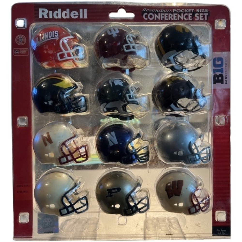 Riddell Big Ten Revolution Pocket‎ Size Helmet Set 2012 NCAA NIB